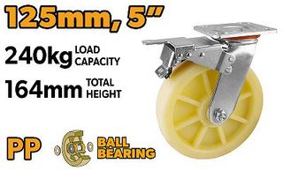 SWIVEL CASTER WITH BRAKE 125MM