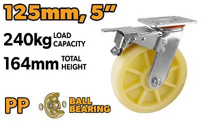 SWIVEL CASTER WITH BRAKE 125MM