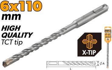 SDS-PLUS HAMMER DRILL BITS X-TIP
(INDUSTRIAL) 6x110MM