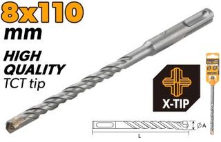 SDS-PLUS HAMMER DRILL BITS X-TIP
(INDUSTRIAL) 8x110MM
