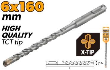 SDS-PLUS HAMMER DRILL BITS X-TIP
(INDUSTRIAL) 6x160MM
