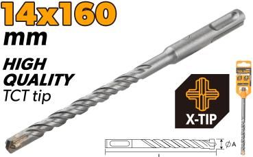 SDS-PLUS HAMMER DRILL BITS X-TIP
(INDUSTRIAL) 14x160MM