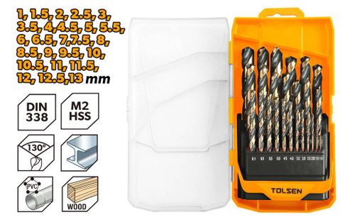 DRILL BIT SET HSS TWIST 25PC 1.0-13MM