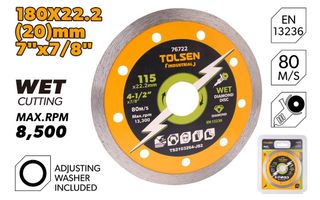 DIAMOND CUTTING DISC CONTINUOUS 180 x 22.2MM