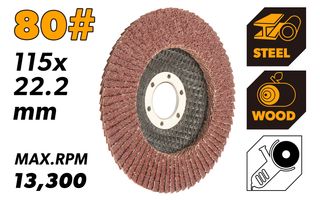 115X22.2MM 80G ALUM FLAP DISC
