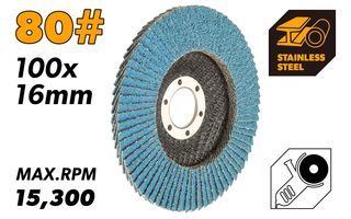 100X16MM 80G ZIRCONIA FLAP DISC