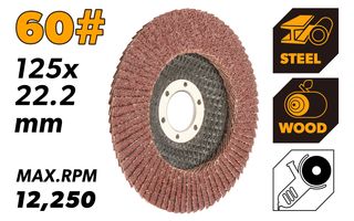 125X22.2MM 60G ALUM FLAP DISC