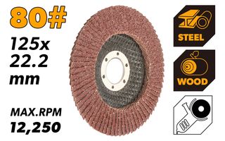 125X22.2MM 80G ALUM FLAP DISC