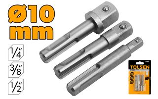 3PC 65MM SDS-PLUS ADAPTOR SET