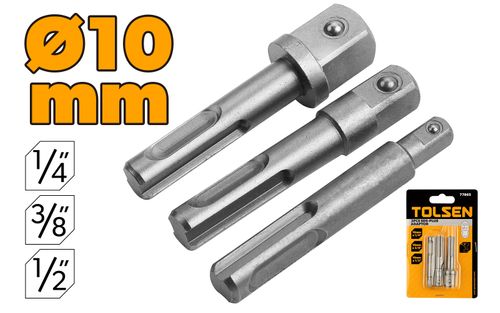 3PC 65MM SDS-PLUS ADAPTOR SET