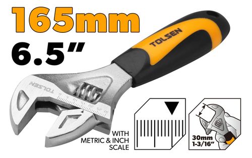 WRENCH STUBBY ADJ 6.5INCH 165MM