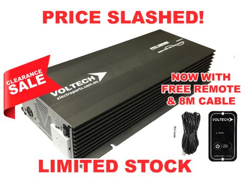 Pure sine wave inverter Pro Series Voltech 12V (3000W) with hard wire option