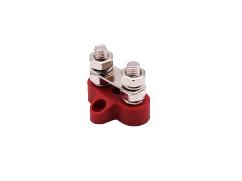 2 Way Bus Bar Red M8 Stud (150A)