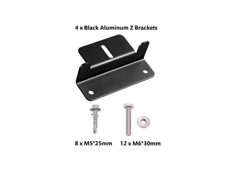 Aluminium Z Bracket Kit -100mm Black