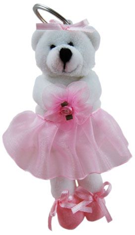 BEAR BALLERINA KEYRING LIGHT PINK