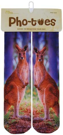 PHO-TOES SOCKS: KANGAROOS PRINT