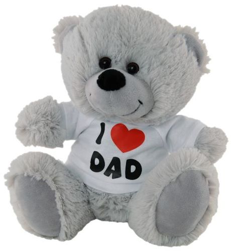 BEAR SILVER I LOVE DAD SHIRT 23CM