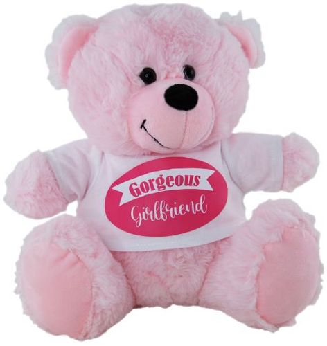 BEAR LT PK GIRLFRIEND WHITE SHIRT 23CM