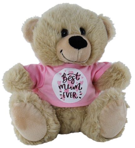 BEAR BEIGE - BEST MUM EVER SHIRT 18CM