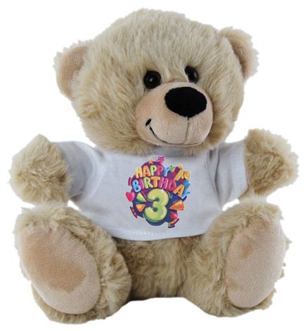 BEAR HAPPY 3RD BIRTHDAY 18CM