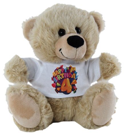 BEAR HAPPY 4TH BIRTHDAY 18CM