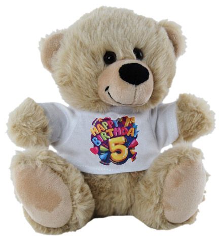 BEAR HAPPY 5TH BIRTHDAY 18CM
