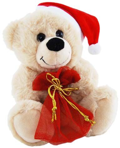 CHRISTMAS BEAR WITH BAG 18CM