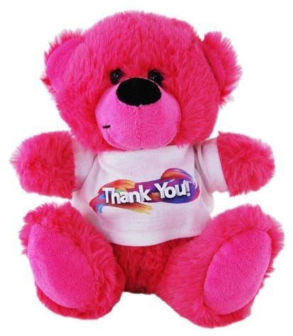 BEAR HOT PINK -  THANK YOU SHIRT 18CM