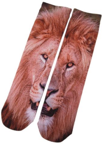 PHO-TOES SOCKS: LION PRINT