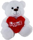 LOVE BEAR WITH HEART WHITE 25CM