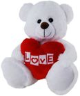 LOVE BEAR WITH HEART WHITE 40CM