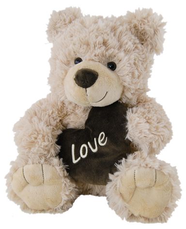 BEAR TILLY WITH HEART BEIGE 30CM