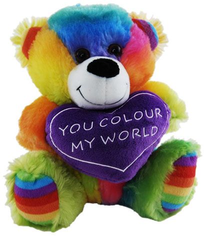 BEAR JELLY HEART 18CM - RAINBOW