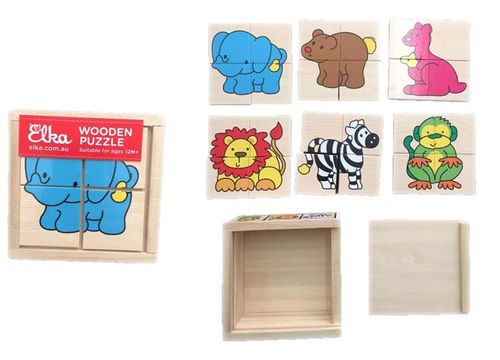 ZOO PUZZLES IN A BOX 11X11CM