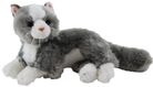 LAYING CAT - MITTENS - GREY 30CM