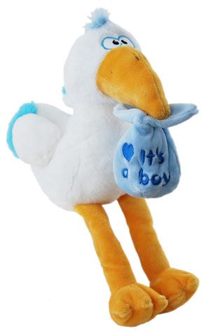 BABY STORK BLUE TRIM 20CM *SP
