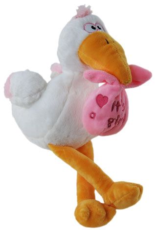 BABY STORK PINK TRIM 20CM