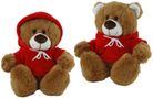 BEAR HOODIE PLAIN RED 25CM