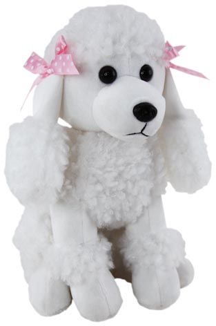 POODLE DOG PENNY WHITE 24CM