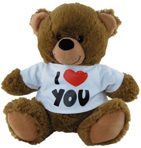 BEAR BROWN I LOVE YOU (HEART) SHIRT 30CM