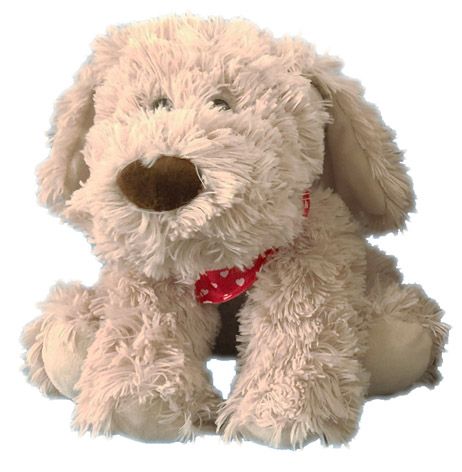 MAX DOG BEIGE  W HEART SCARF 23CM