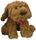 MAX DOG BROWN W HEART SCARF 23CM