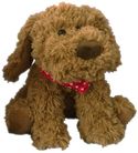 MAX DOG BROWN W HEART SCARF 23CM