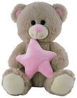 BEAR WITH PINK STAR 21CM