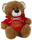 BEAR HOODIE RED - MERRY CHRISTMAS 25CM