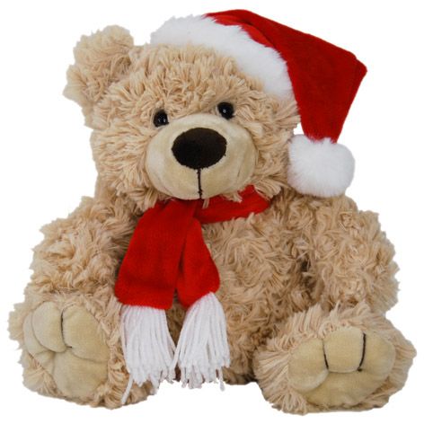 BEAR XMAS TILLY W/HAT & SCARF 24CM