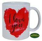 COFFEE MUG - RED HEART - I LOVE YOU