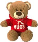 BEAR HOODIE RED - HUGS 25CM