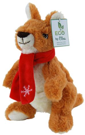 ECO BIG RED ROO W/SCARF 24CM (100% REC)