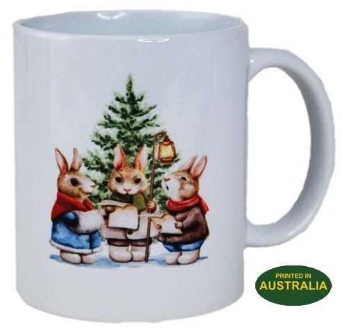 COFFEE MUG CHRISTMAS BUNNIES